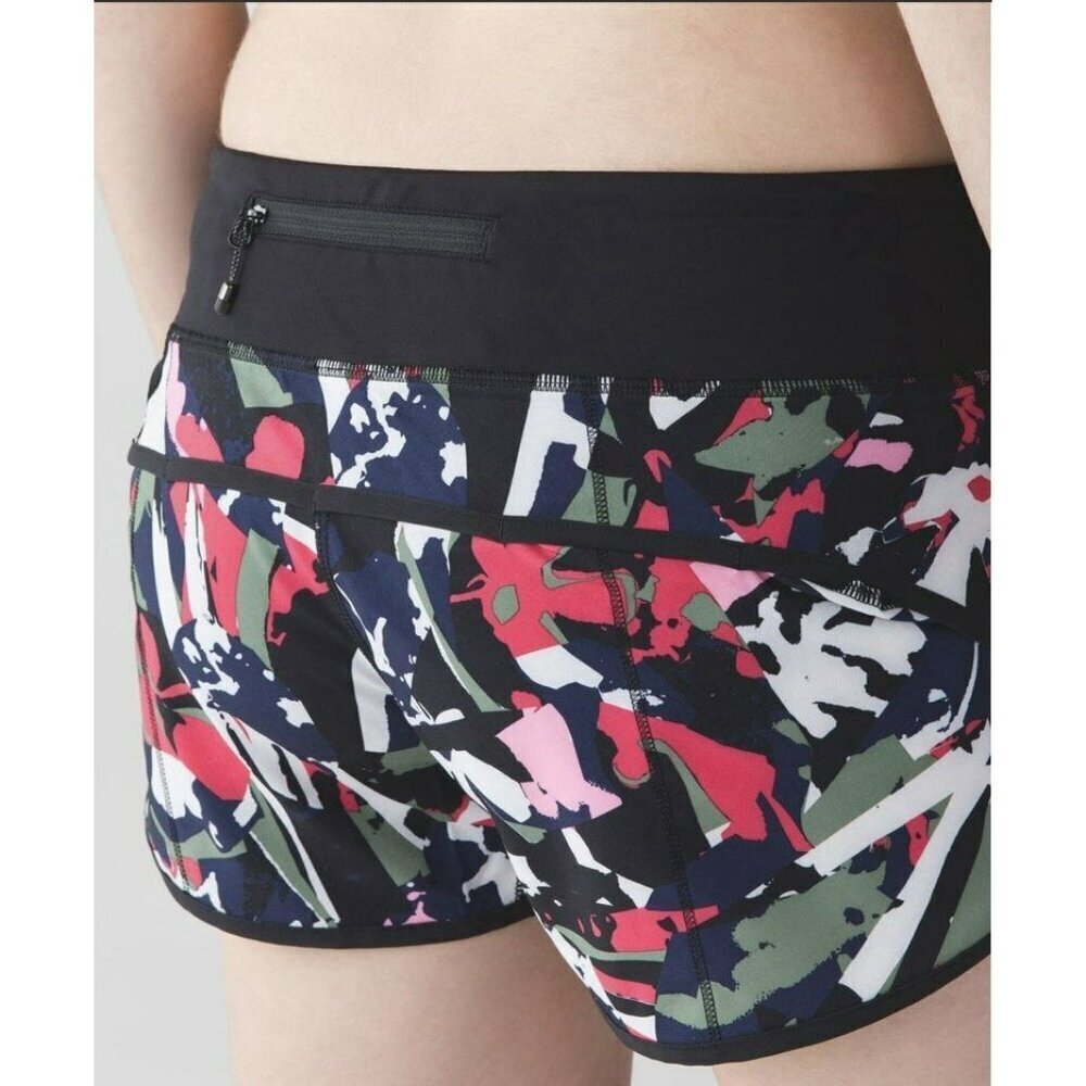 Lululemon Speed Short Pop Cut Boom Juice Multi / Black Sz 6 EUC